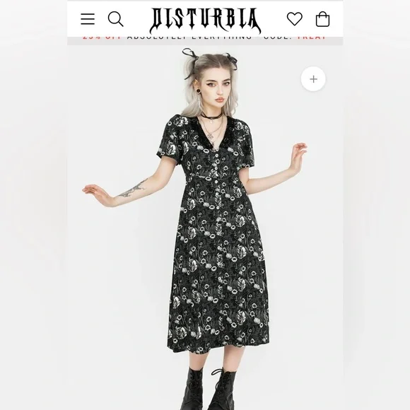 Disturbia Nightbloom. Button up midi dress NWT size 12 - Picture 1 of 6